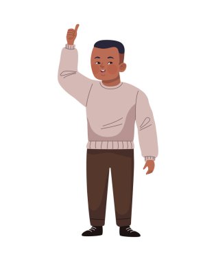 Down sendromu Afro-Amerikan erkek çizimi izole edildi.