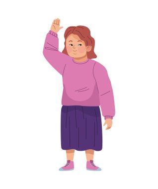 down sendromlu kadın karakter çizimi izole edildi