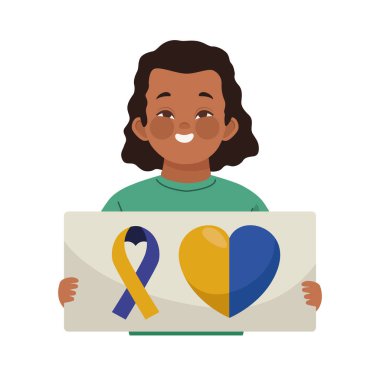 down sendromu kız illüstrasyonu izole edildi