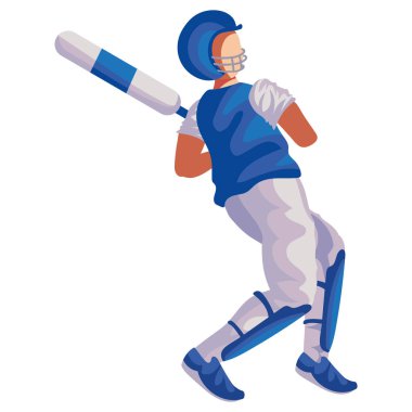 Kriket oyuncusu sporu izole edilmiş tasarım