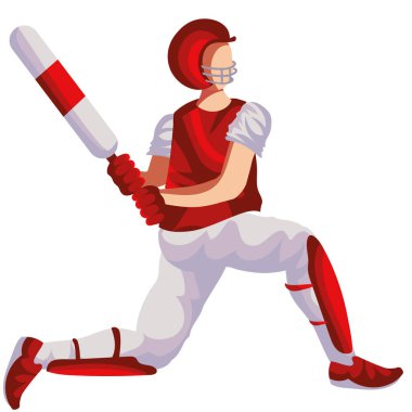 Kriket oyuncusu karakter izole tasarımı