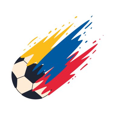 futbol Kolombiya topu grunge bayrak illüstrasyonu