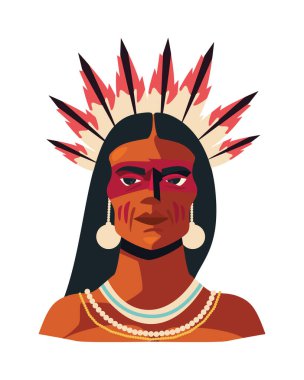 Amerikan yerlilerinin portresi.