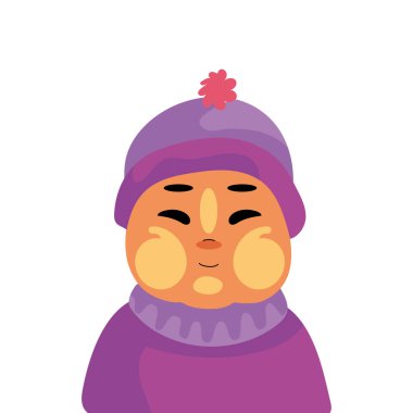 Myanmar çocuk ve Thanaka çizgi film çizimi