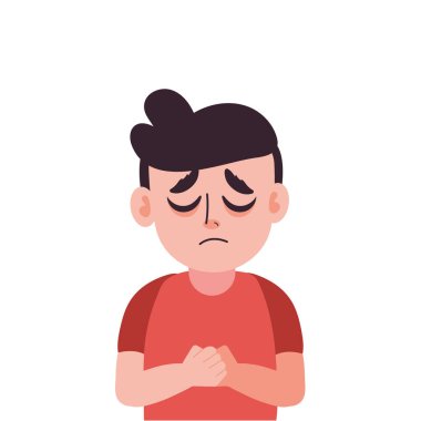 Depresyon adamı stres illüstrasyonu izole
