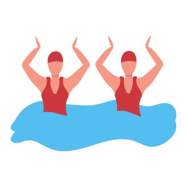 Dünya su sporları şampiyonası sanatsal yüzme illüstrasyonu