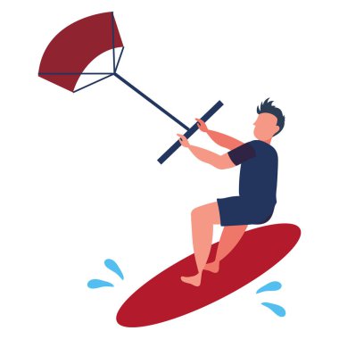 Dünya Su Şampiyonası uçurtma sörfü illüstrasyonu