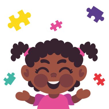 Bulmaca resimli otistik kız