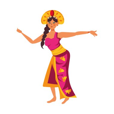 Tari Kecak kadın çizimi izole edildi