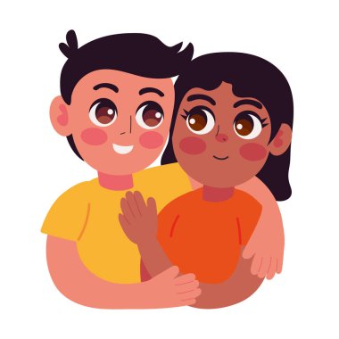 Sarılma günü illüstrasyonu izole edildi