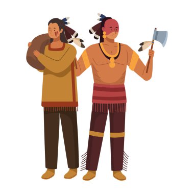 Amerikan yerlileri savaşçı illüstrasyonu