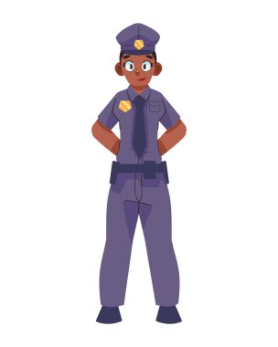 Polis günü kadını resimde ayakta duruyor