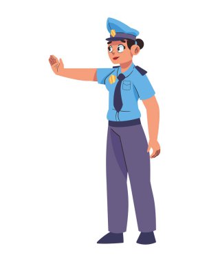 Polis günü kadın karakter illüstrasyonu