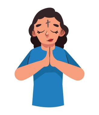 Kül Çarşambası Kız Dua İllüstrasyonu