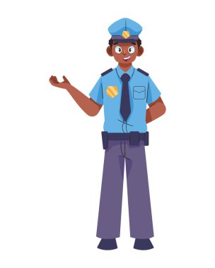 Polis günü polis karakteri çizimi