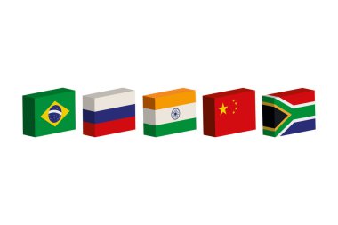 brics derneği üyeleri illüstrasyon işaretledi