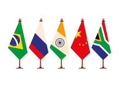 brics işbirliği ekonomik illüstrasyon izole
