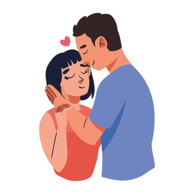 çift öpüşme karakterleri illüstrasyon vektörü