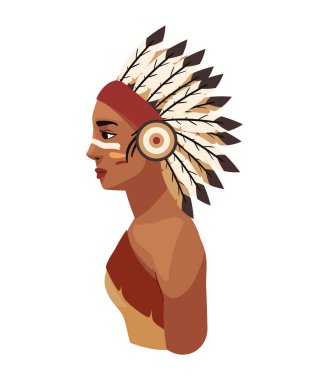 Başlık resimli Amerikan yerlisi bir kız.