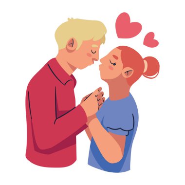 çift öpüşme romantik illüstrasyon vektörü