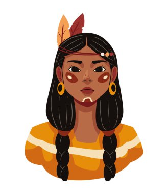 Kızılderili kız illüstrasyon vektörü