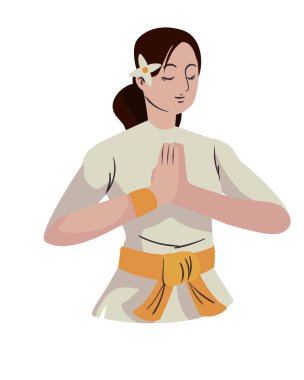 Sessiz resimde nyepi kadın