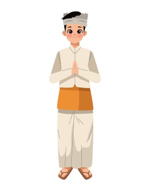 nyepi dua adamı illüstrasyon vektörü