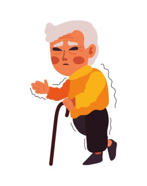 Parkinson ihtiyar illüstrasyon vektörü
