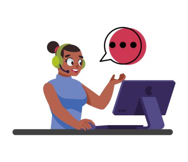 Müşteri desteği işçi illüstrasyon vektörü