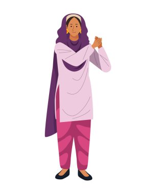 Baisakhi kadın karakter çizim vektörü