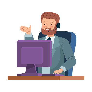 Müşteri desteği erkek hizmetleri illüstrasyonu