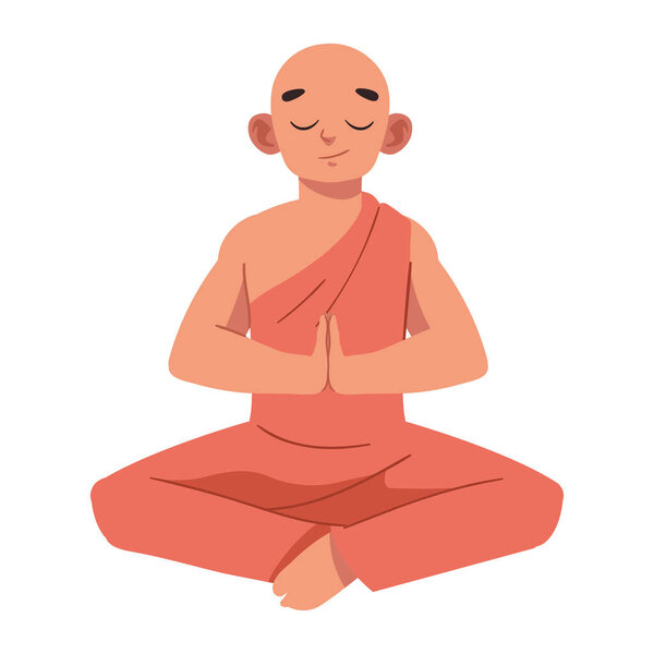 waisak man in meditation illustration