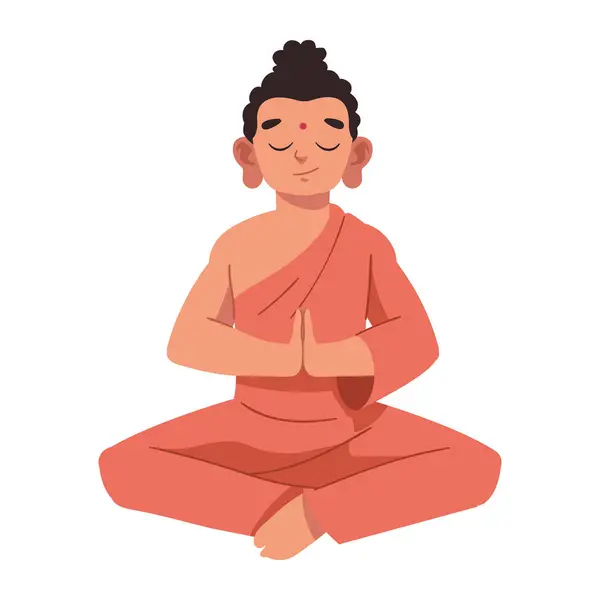Waisak Buddha Meditation Illustration Design Stock Vector