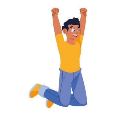 Sarı gün neşeli adam izole tasarım