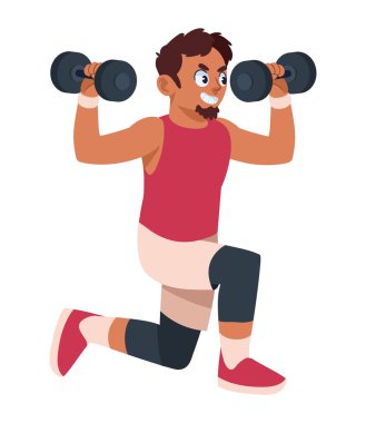 Halterli bir jimnastik salonu.