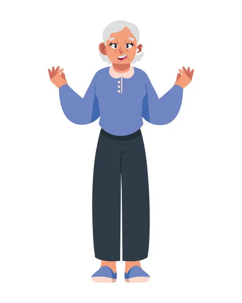 stock vector elderly woman is standing isolated