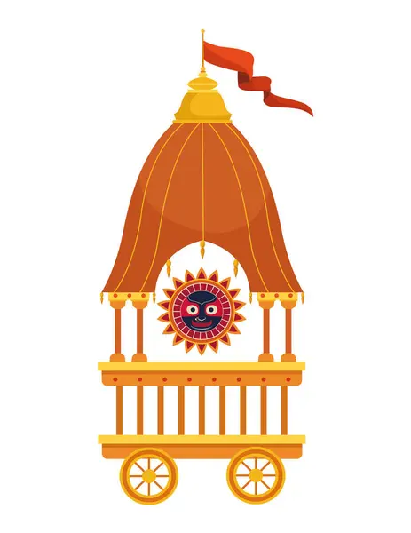 stock vector ratha yatra of lord jagannath on chariot isolated