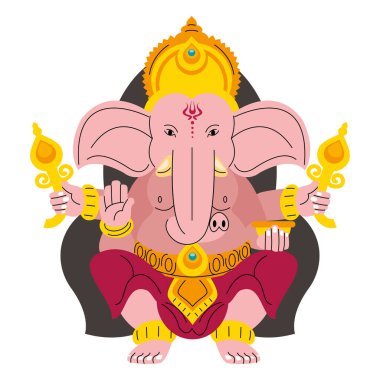 Ganesh Chaturthi için Lord Ganesha izole edilmiş.