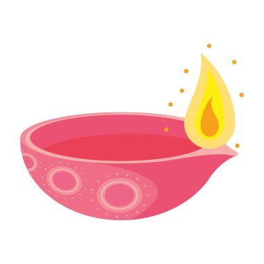 Hindu diwali diya lambası izole