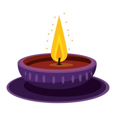 diwali diya lamba süsü izole