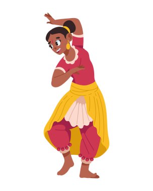 Hint dansçı bharatanatyam sari izole