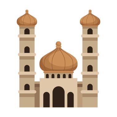 İslami Arap tarzı bir cami izole edilmiş.