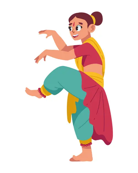 stock vector indian girl dancer bharatanatyam isolated