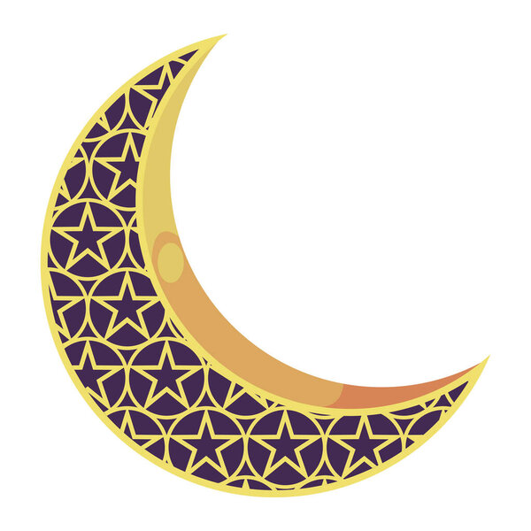 crescent moon arabic design isolated