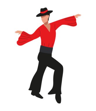 Zarif takım elbiseli flamenko dansçısı.