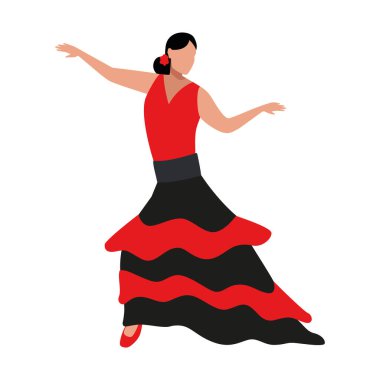 Güzel flamenko dansçısı yalnız bir kadın.