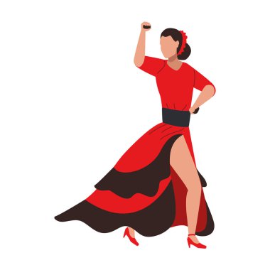 İspanyol flamenko dansçısı yalnız kadın.