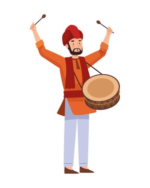 Davul çalan Hintli adam karakteri