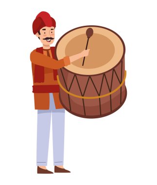 Mutlu ganesh chaturthi selamı yalnız başına davulcuyla