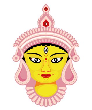 Tanrıça Durga ve geleneksel mandala yalıtılmış.